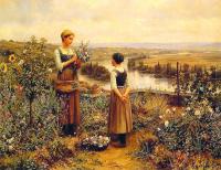 Daniel Ridgway Knight - Picking Flowers